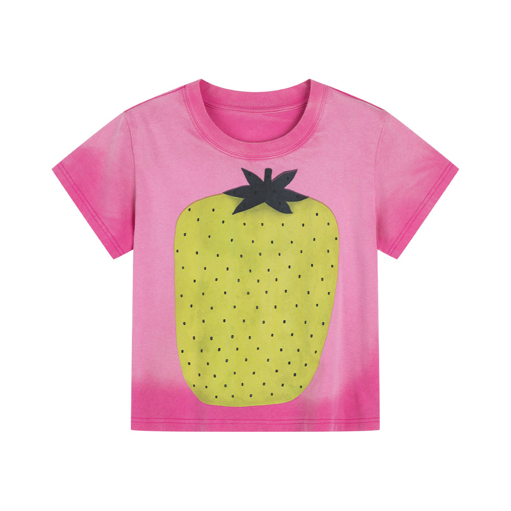 Cropped Printed Pineapple T-shirt