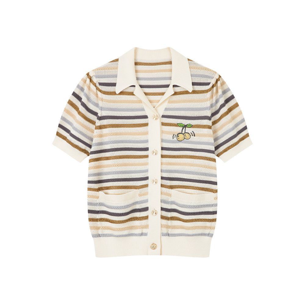 Striped Polo Cardigan