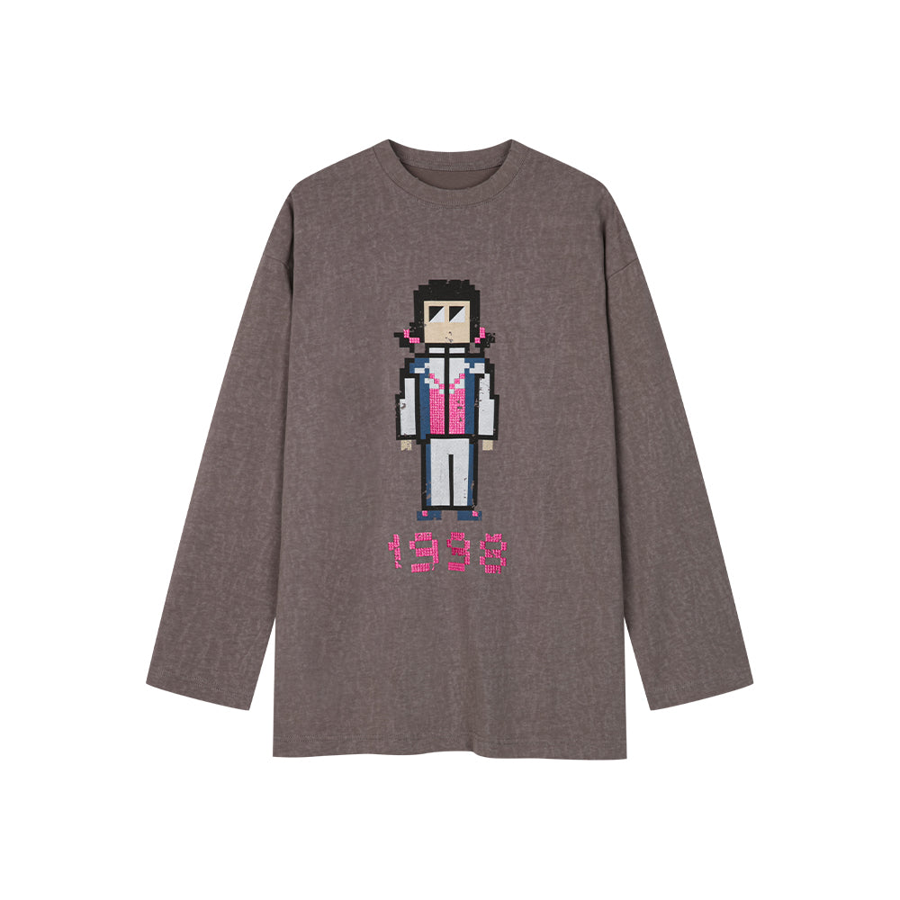 Pixel Style Figure Long-sleeved Shirt