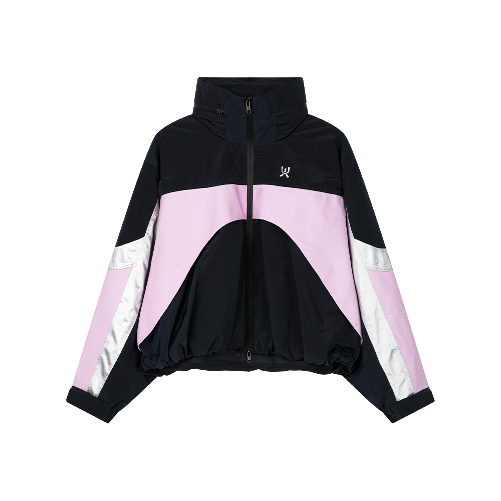 Colour Block Cropped Hooded Jacket