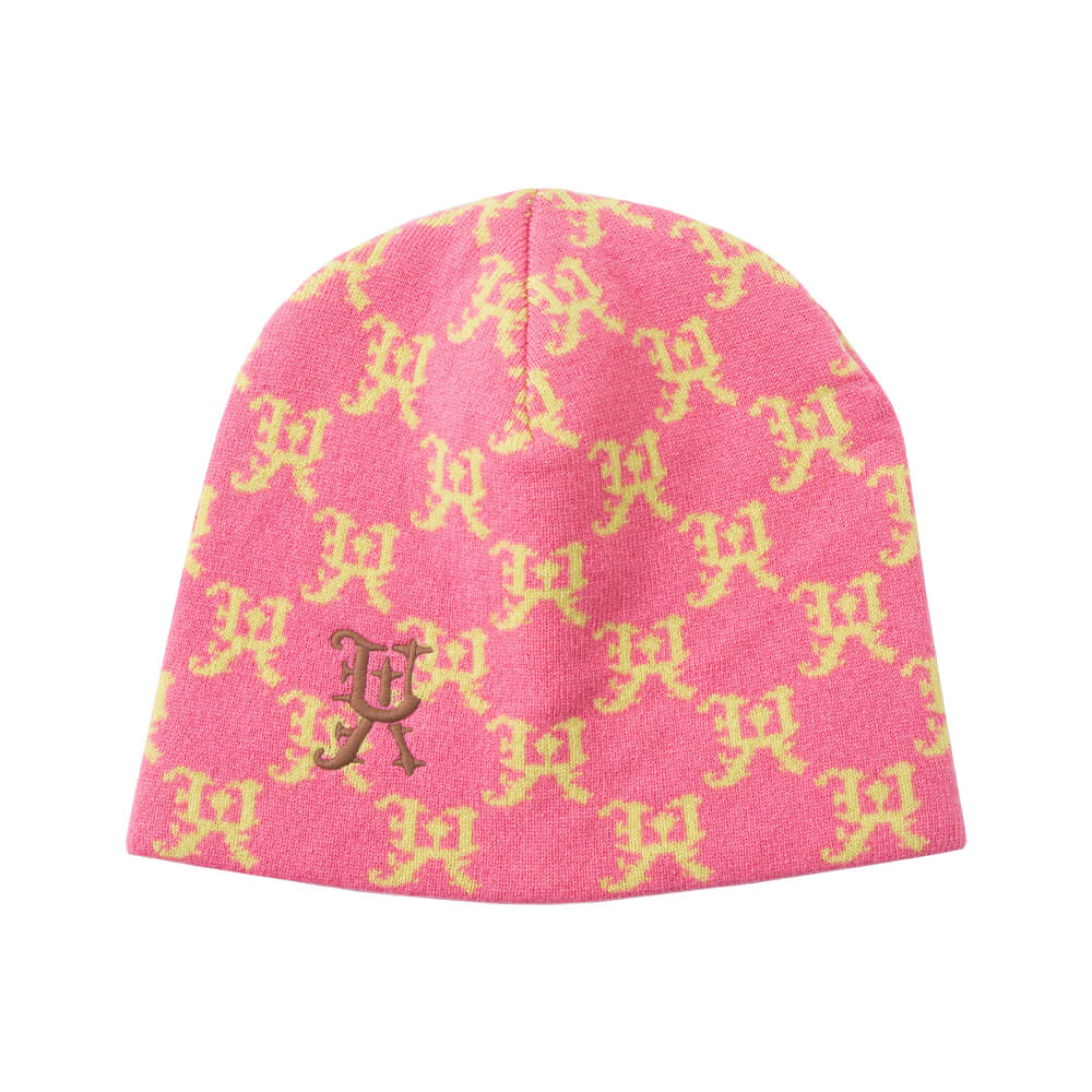 Pink UOOYAA Logo Patterned Knitted Hat