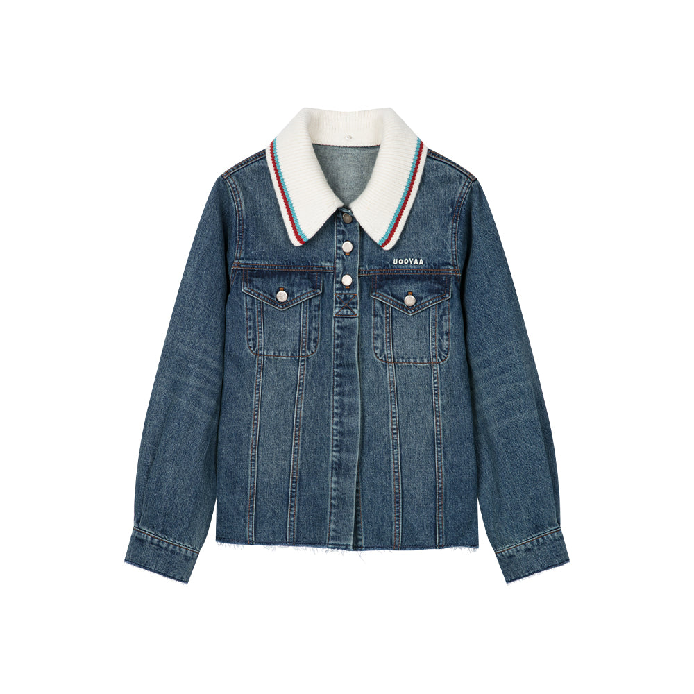 Detachable Collar Denim Jacket