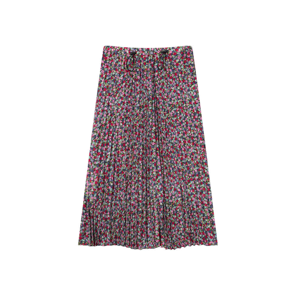 Full-printed Floral Pleated Skirt