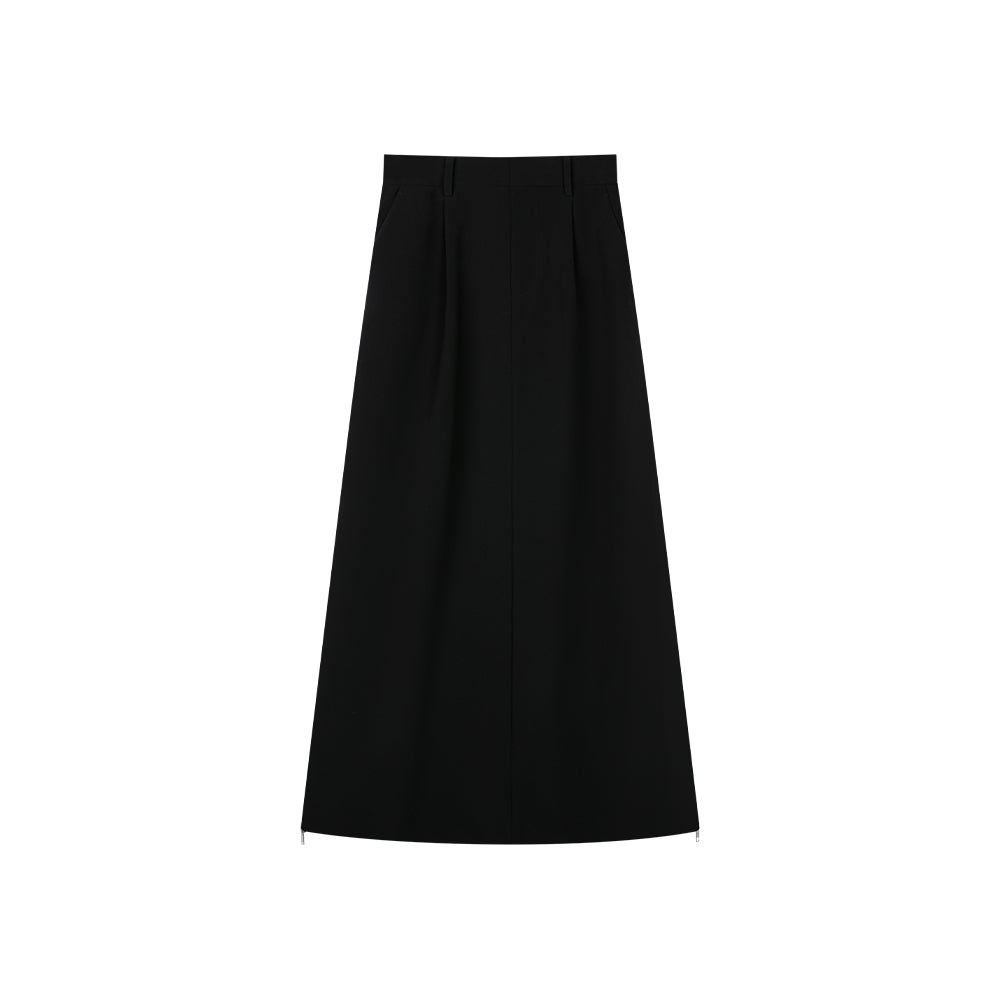 Black Slit Long Skirt