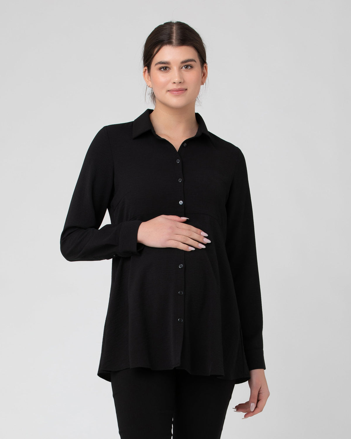 Tina Peplum Shirt Black