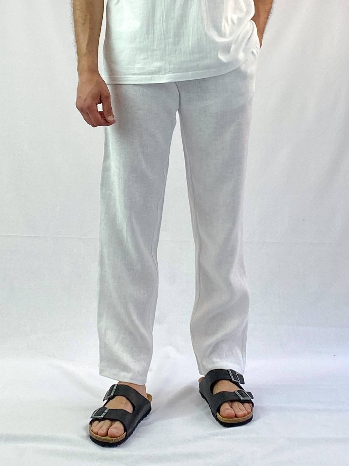 White Linen Pant - Relaxed Fit
