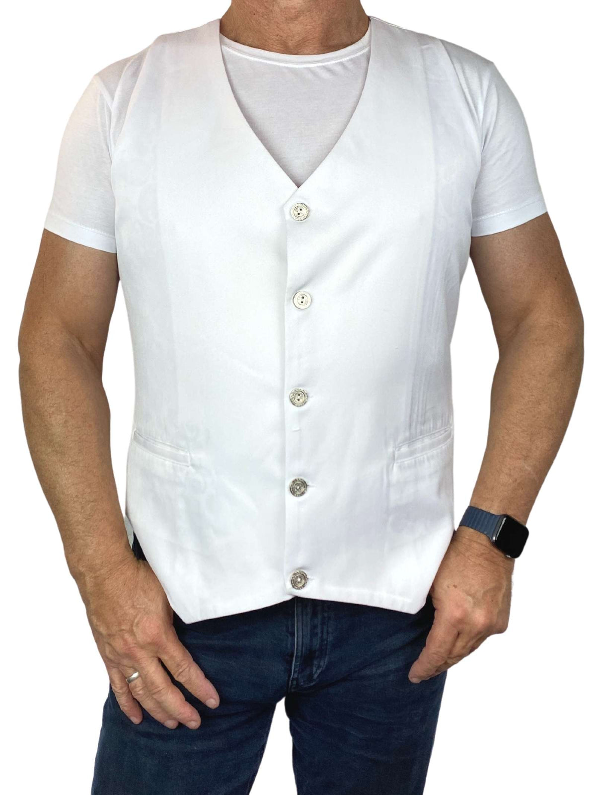 White Cotton Waistcoat