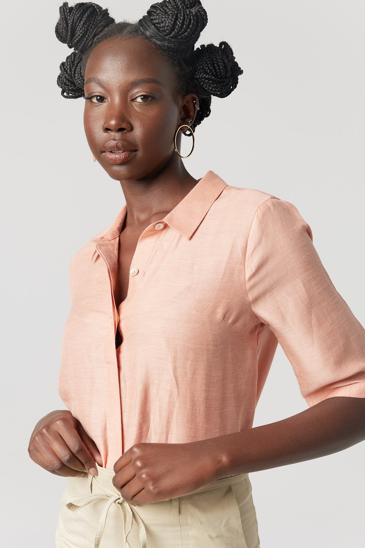 Mellow Rose Linen Viscose Blouse