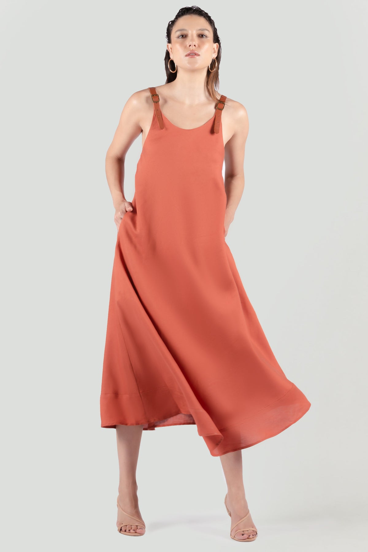 Young Blood Linen Swing Maxi - Sunset
