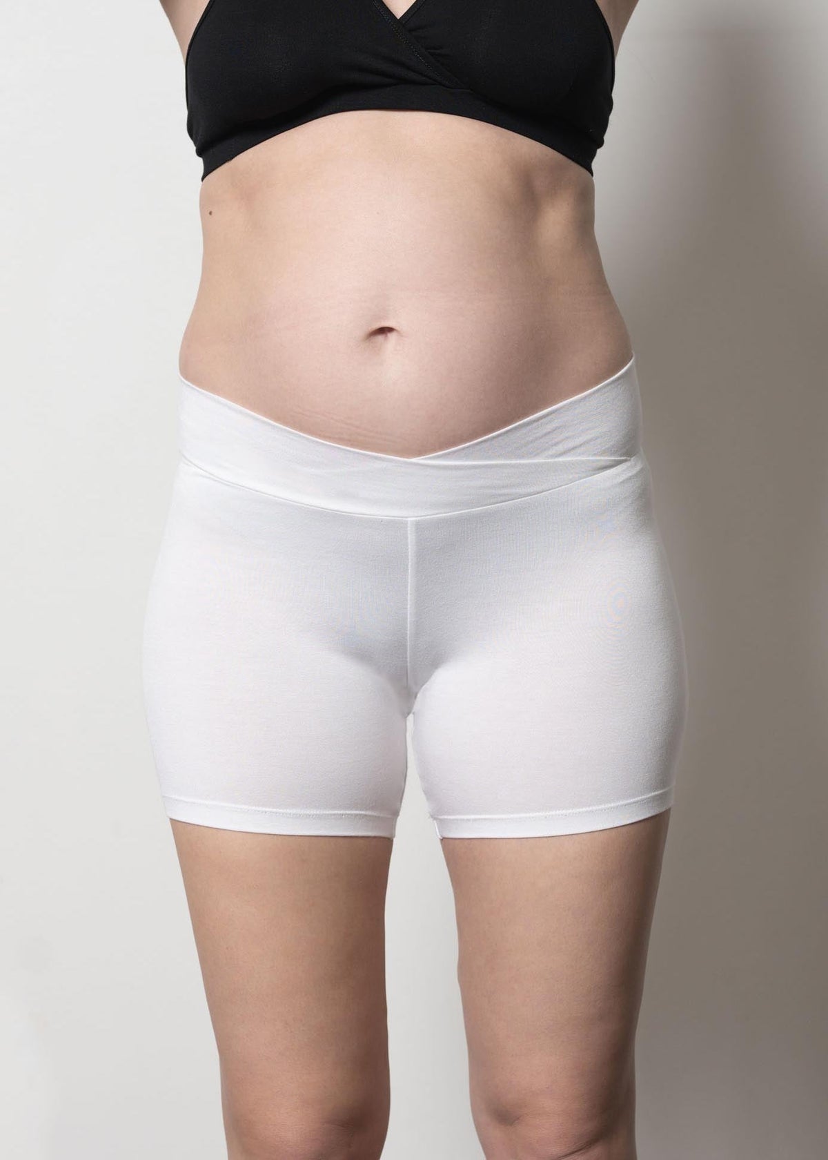 bike shorts - white - úton: maternity and postpartum essentials