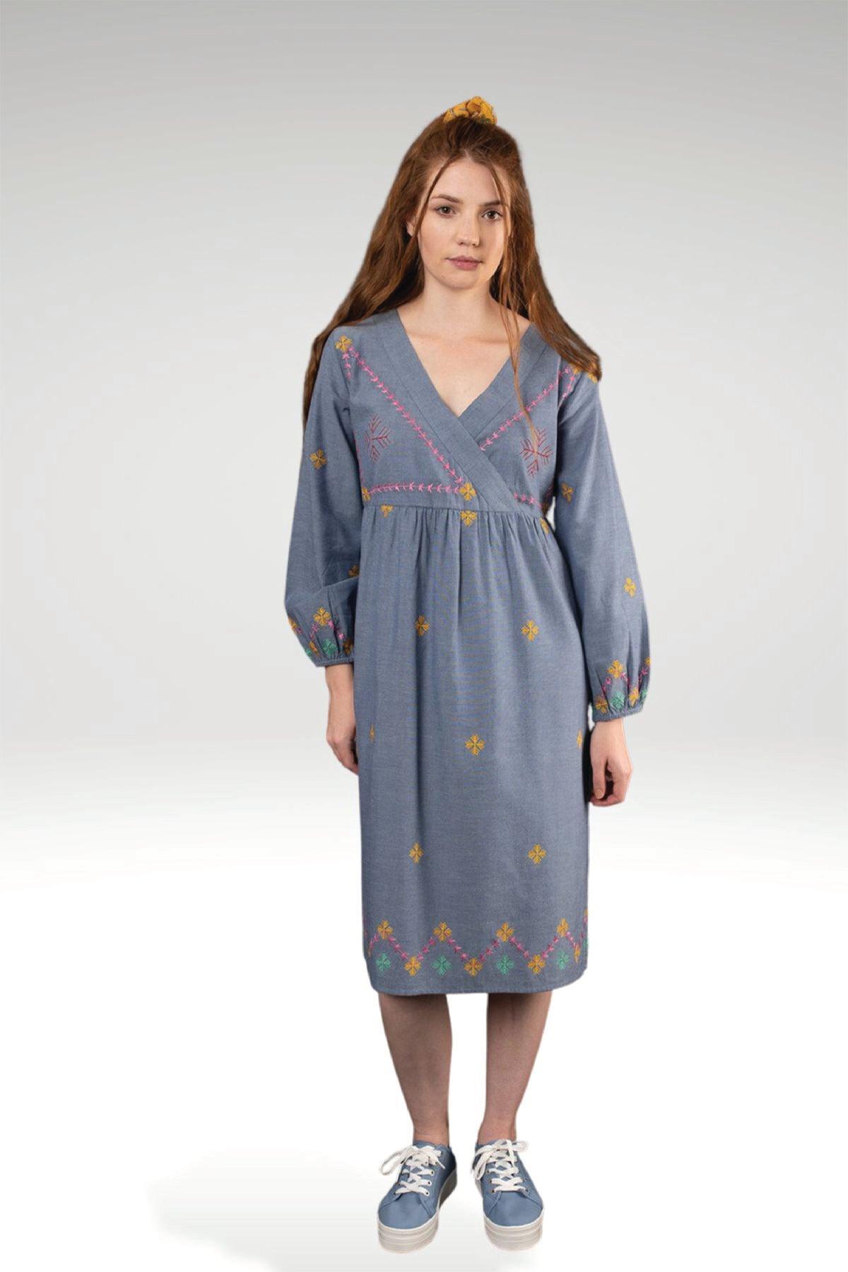 LARA MOCK WRAP DRESS - zohaonline