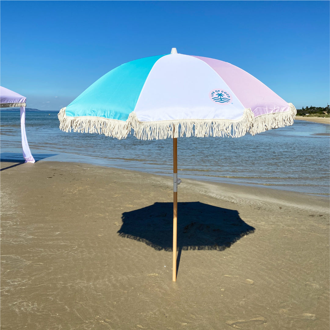 Must-Have Fringe Beach Umbrella  Shop Famous Beachwear Accessories