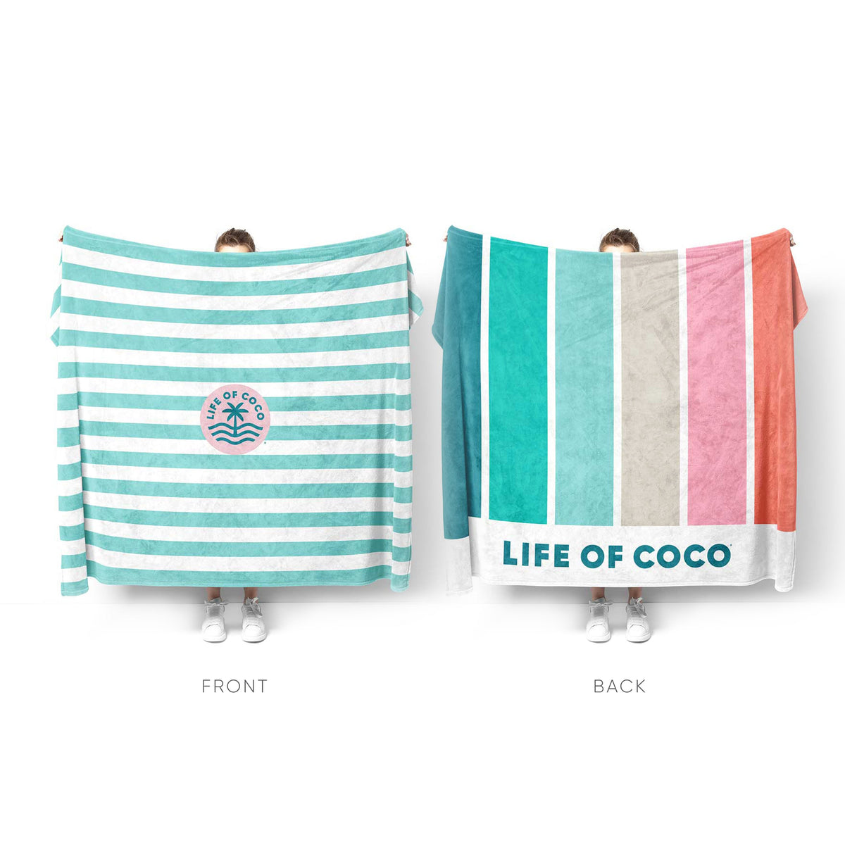 Life of Coco sand-free beach towel striped stripey stripes