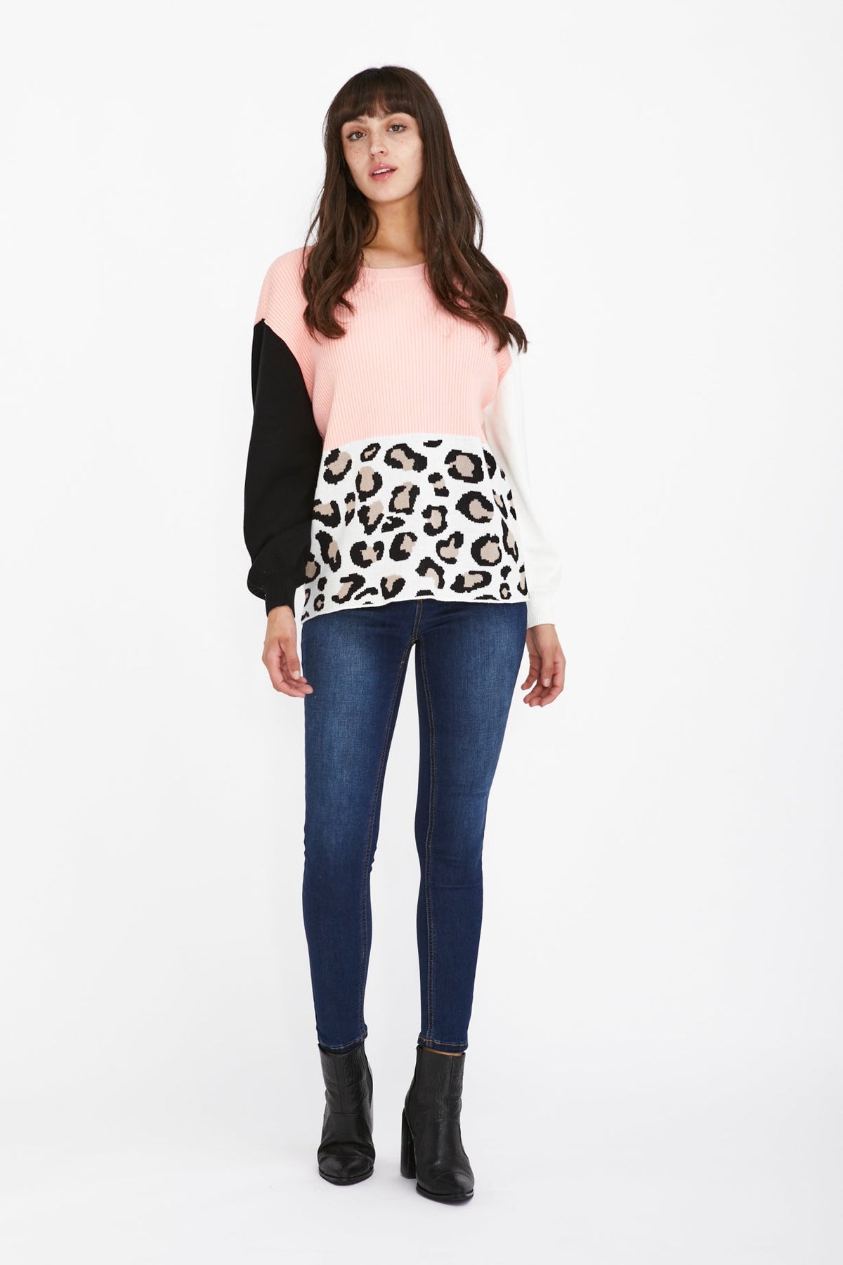 LEOPARD SPLICE KNIT