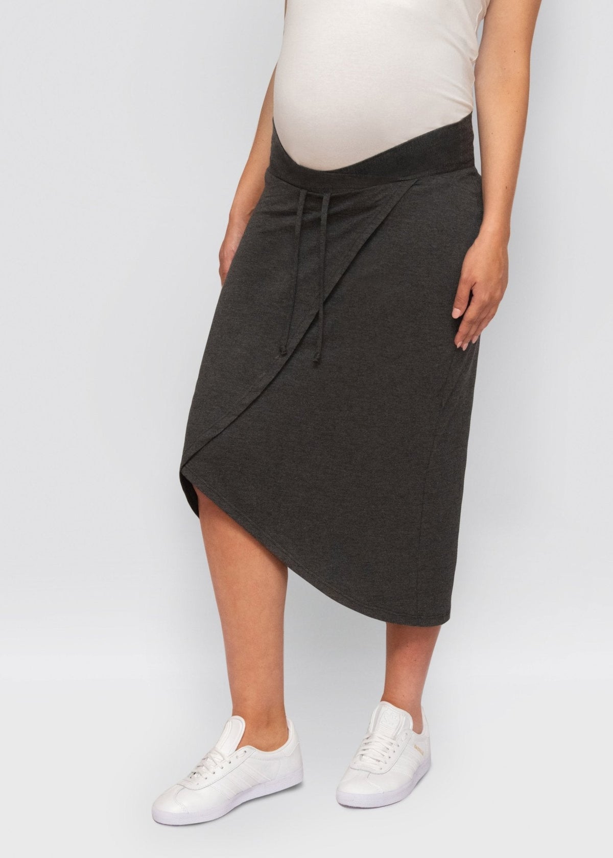wrap skirt - charcoal - úton: maternity and postpartum essentials