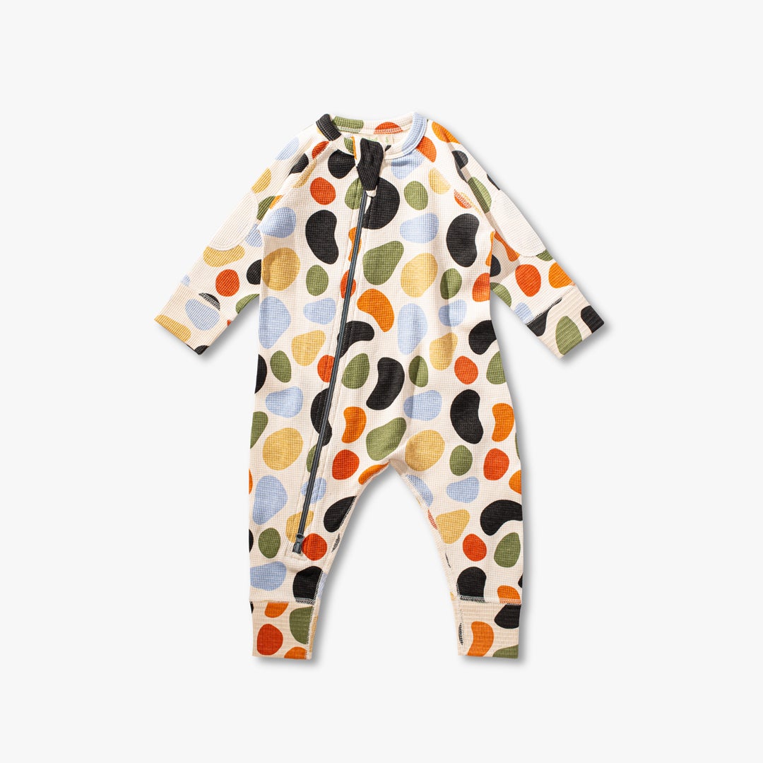 Pebbles Waffle Zip Romper